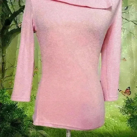 Y2k 90s Baby Pink Abstract Classy Layover Top By A.Byer Size M - Picture 3 of 7